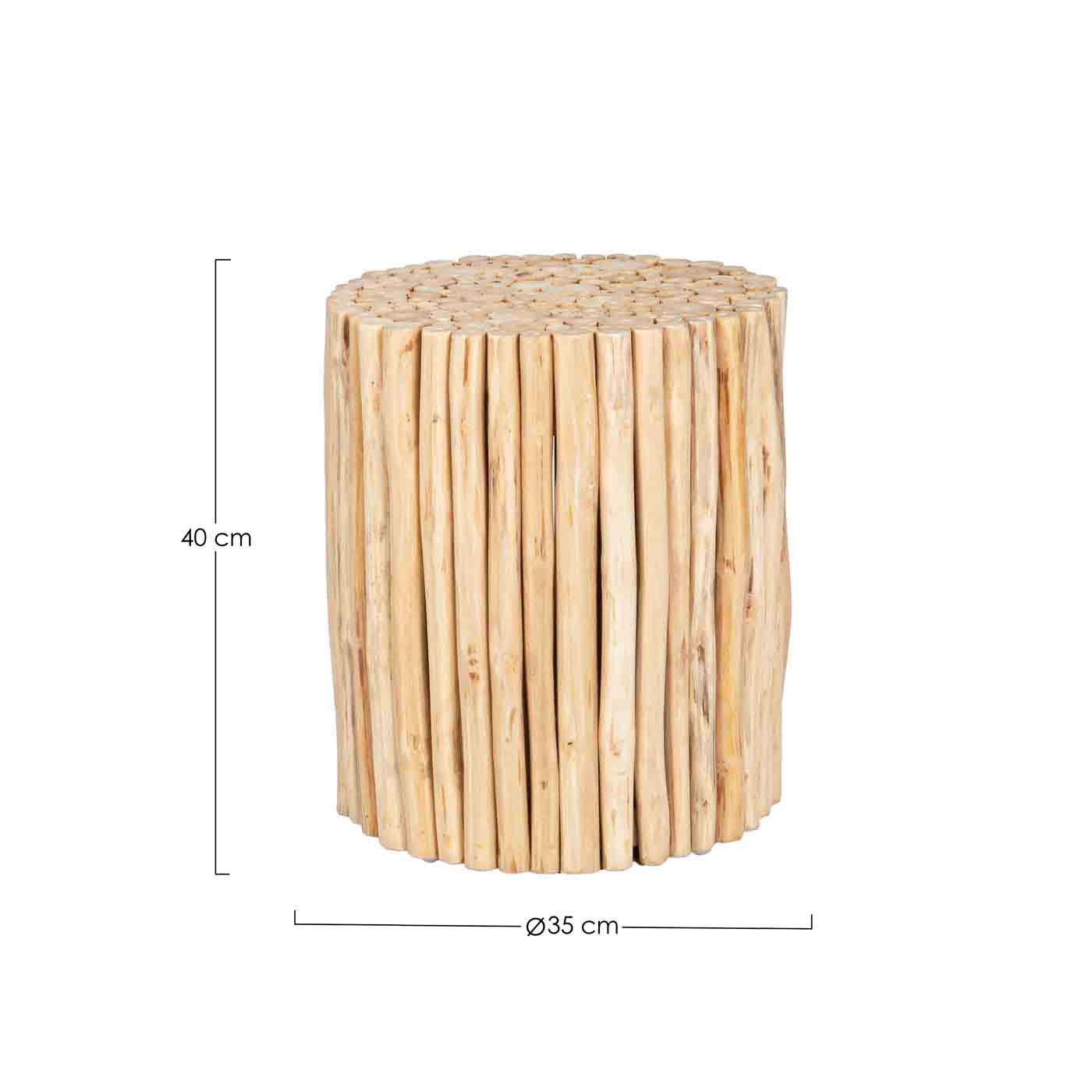 Beistelltisch Guadalupe aus Teakholz, Natur Ø 35 cm