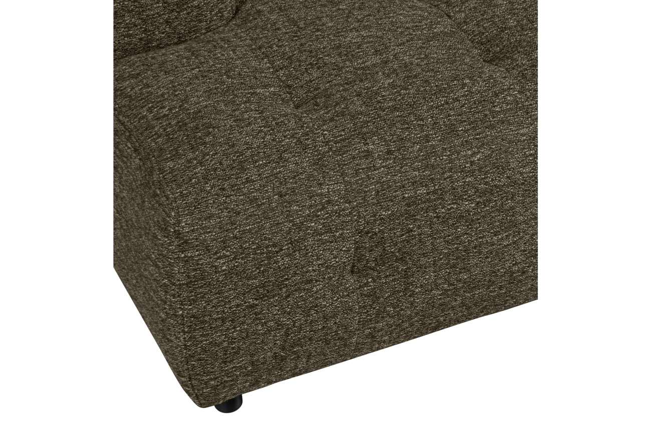 Modulsofa Louis Chaiselongue aus grobmaschigen Stoff Links, Grün