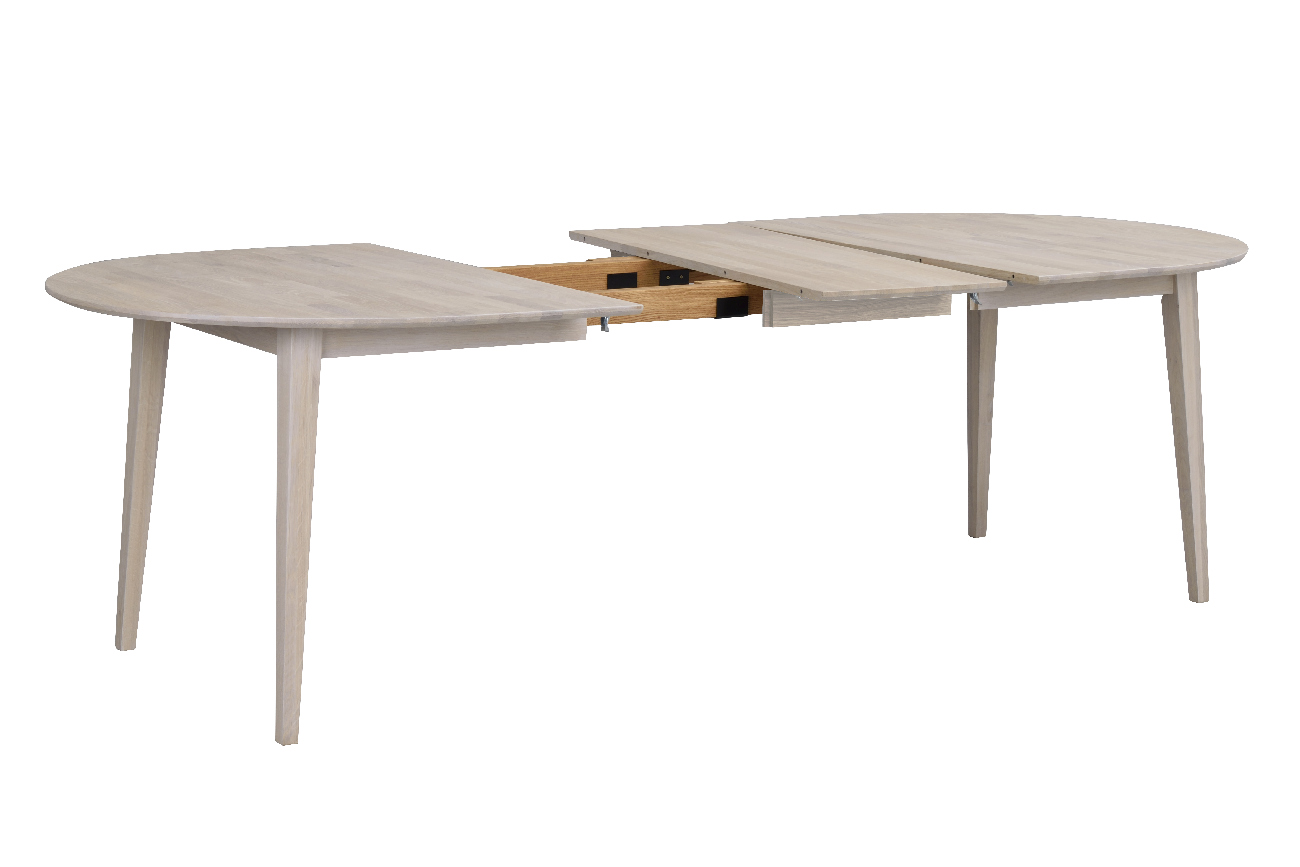Esstisch Filippa Oval mit Auszug, 170/210cm, Eiche Weiß pigmentiert