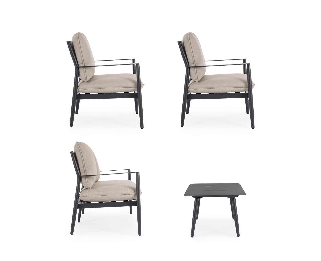 Garten-Set Nebula 4er Gruppe, Anthrazit