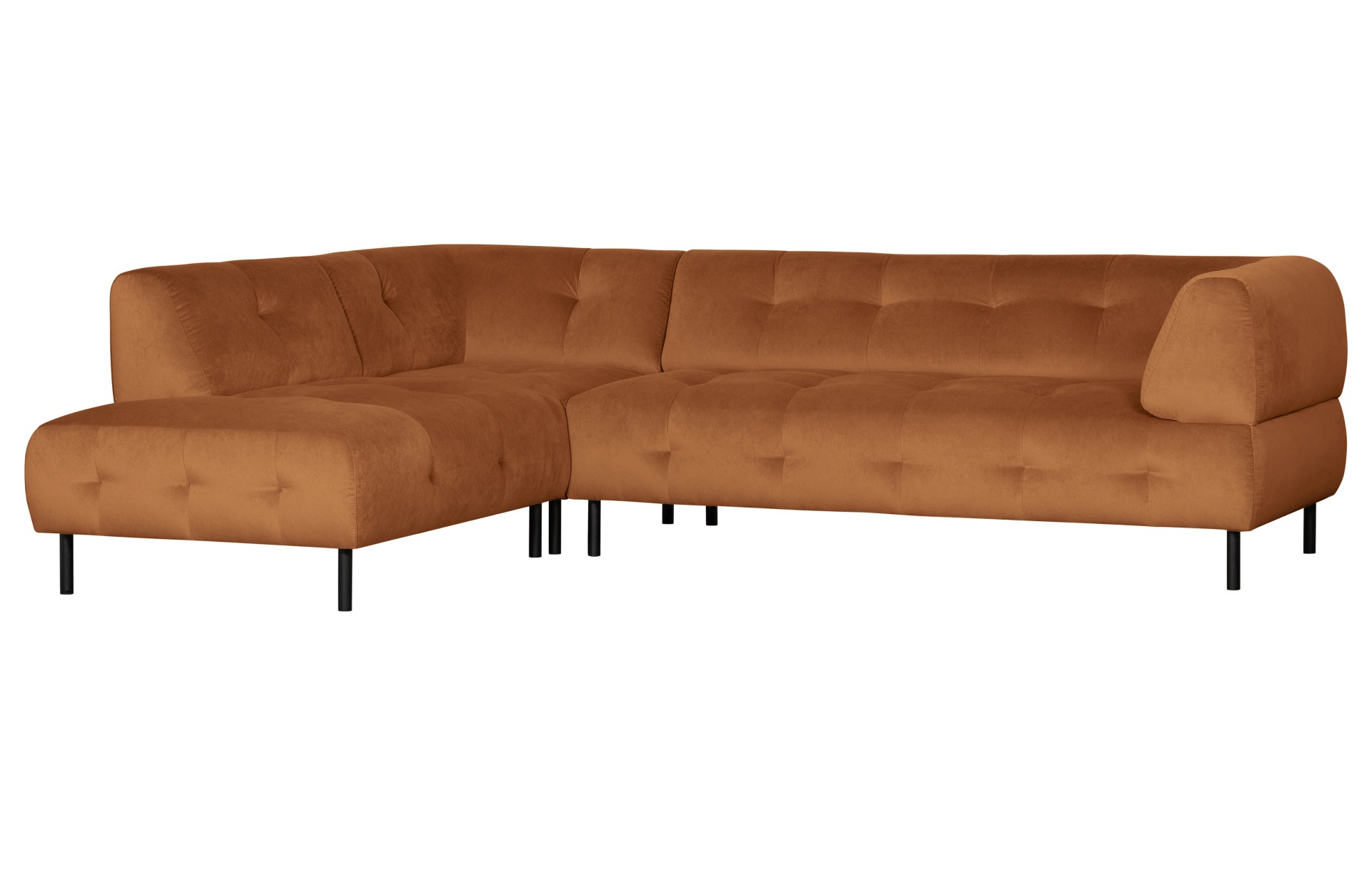 Ecksofa Lloyd mit Samtbezug, Links, Rost