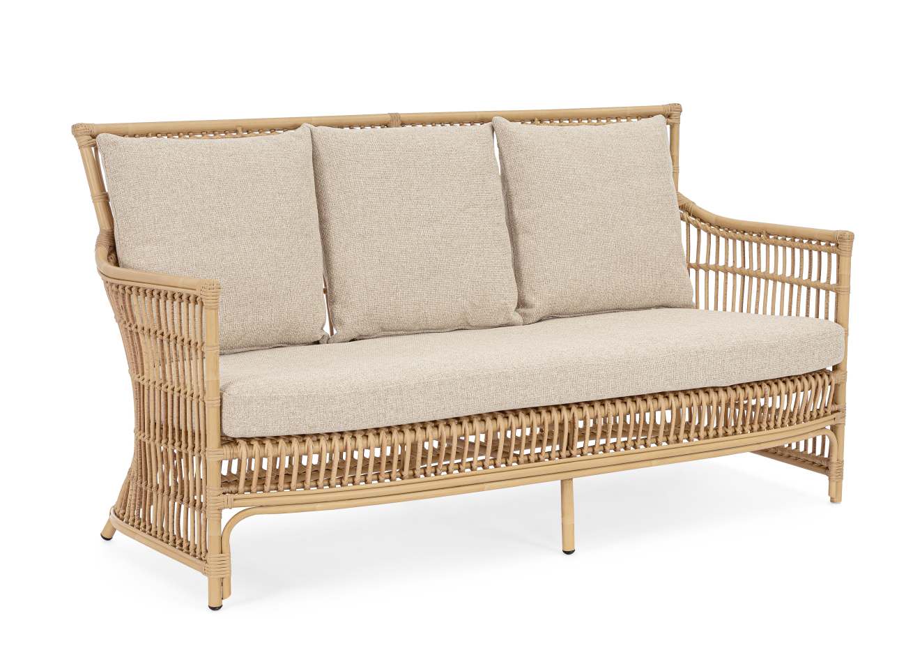 Gartensofa Adelma Ratten-Optik, Natur