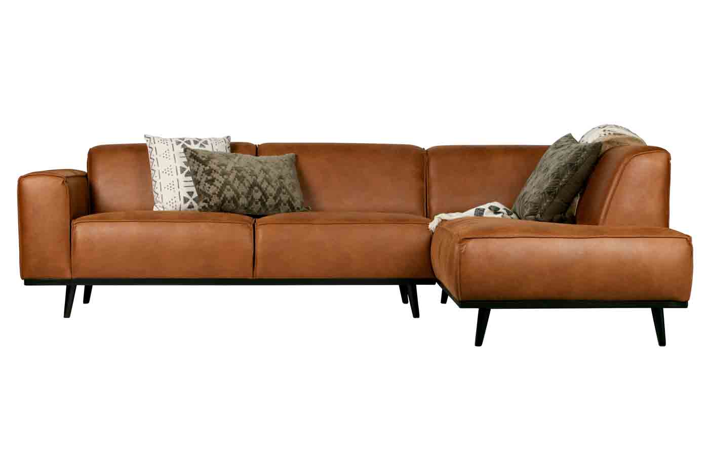 Ecksofa Statement Lederoptik, rechts Cognac