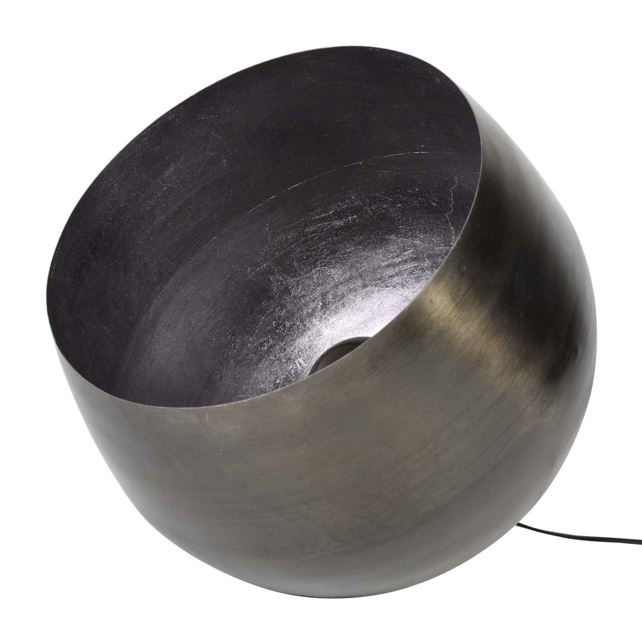 Tischleuchte Gong - Metall Schwarz-Nickel-Finish, inkl. LED,Ø 50 cm