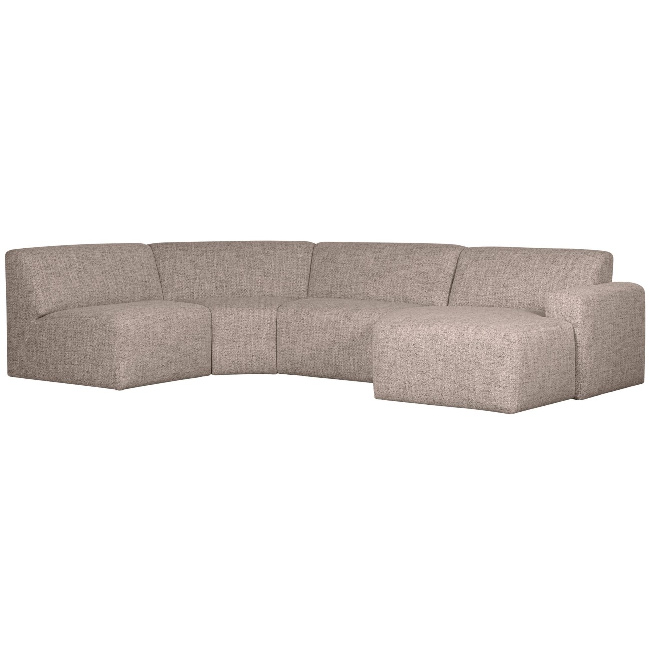 Sofa Avelon U-Form aus Melange-Stoff, Braun