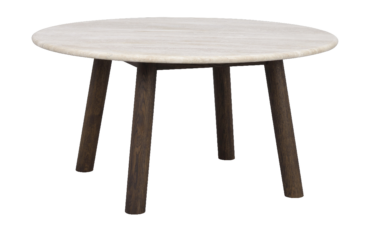 Couchtisch Taransay, 90x90x45cm, Beige / Braun
