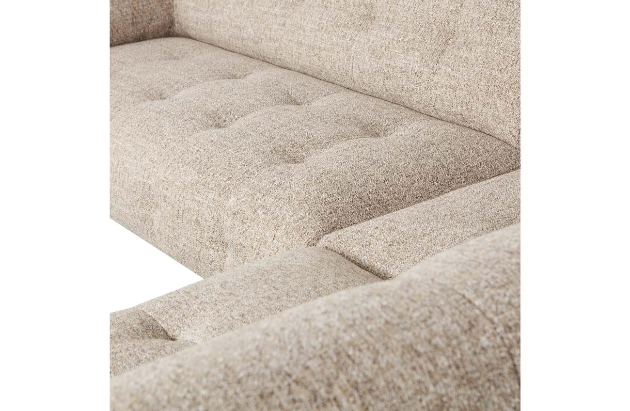 Ecksofa Lloyd aus grobmaschigen Stoff Rechts, Beige