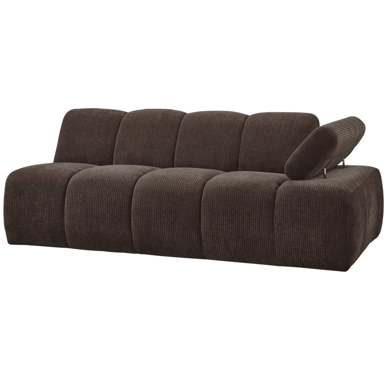 Modulsofa Mojo Flachcord 2er Arm-Rechts, Braun