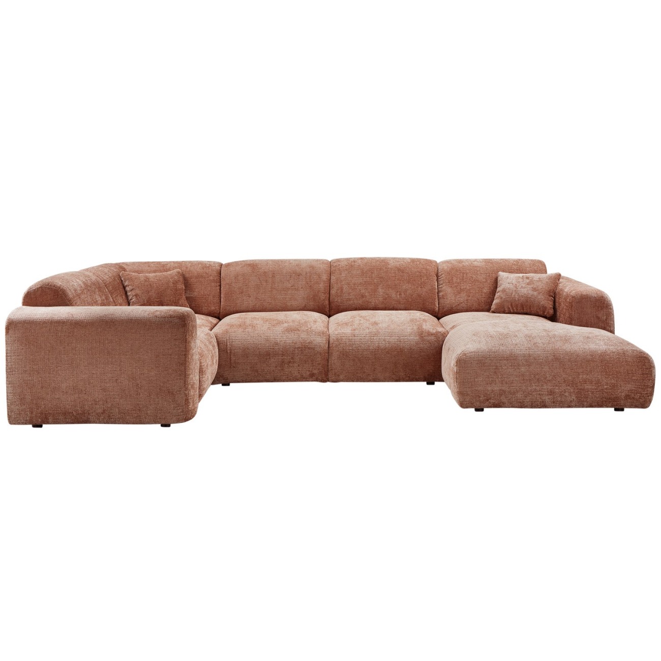 Ecksofa Cloud aus Chenille-Stoff Links, Terra