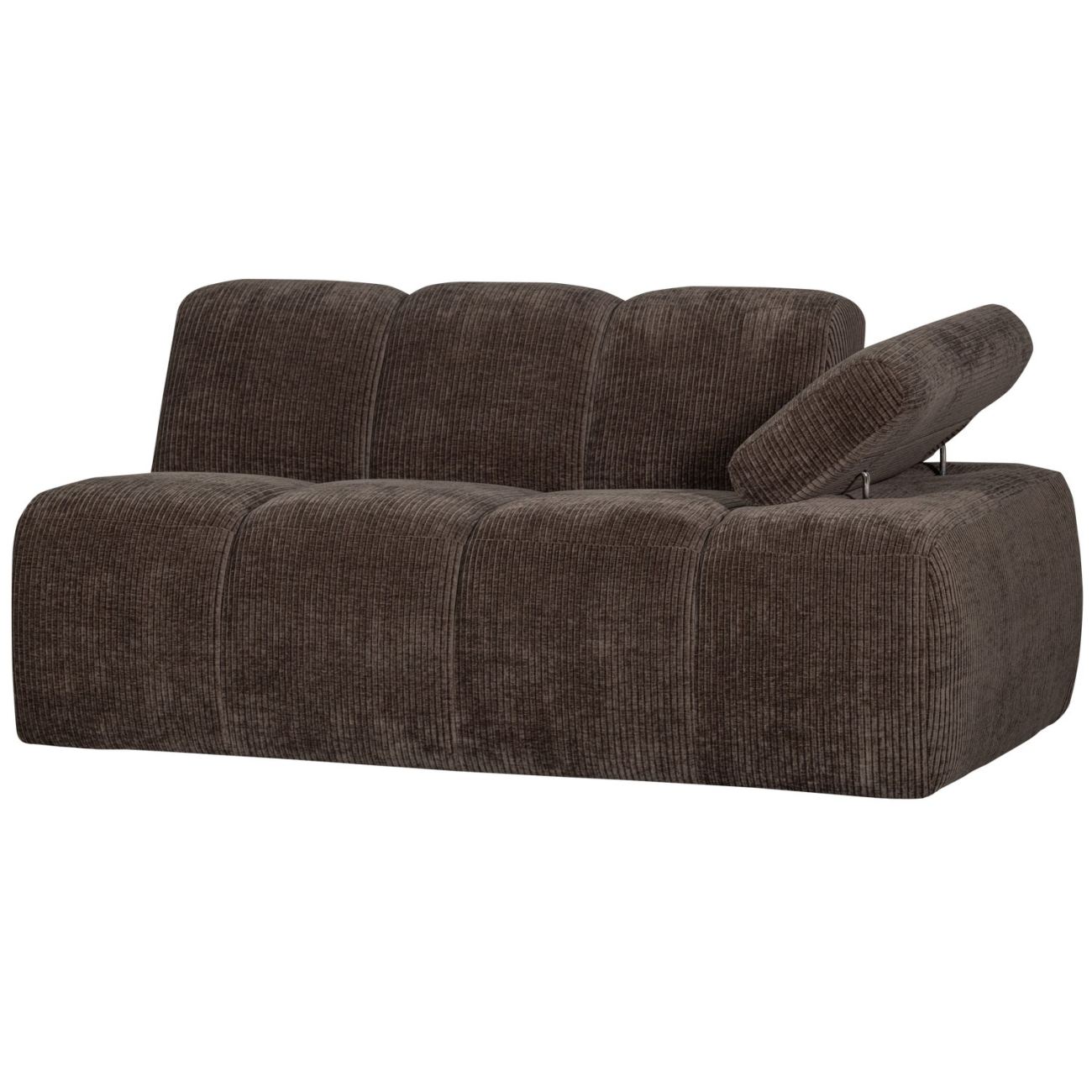 Modulsofa Mojo Flachcord 1,5er Arm-Rechts, Braun