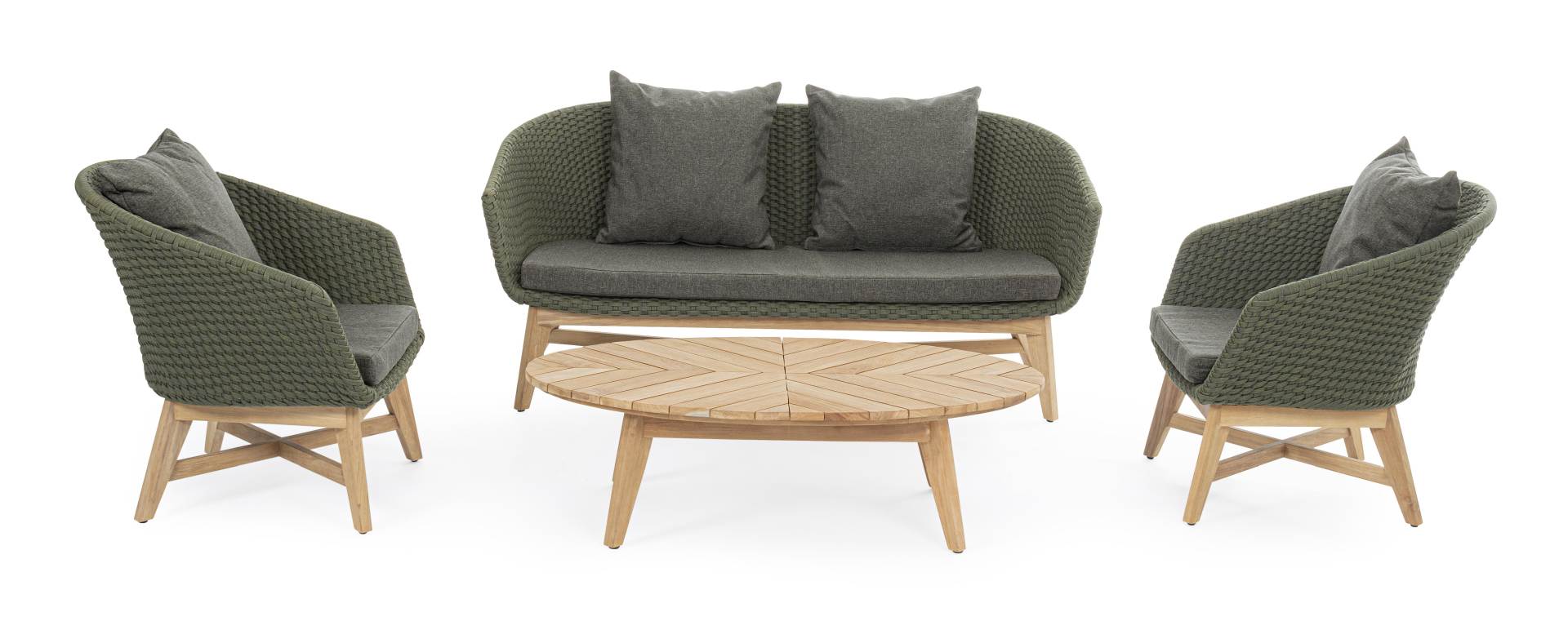 2 Sitzer Sofa Coachella mit Kissen, Grün