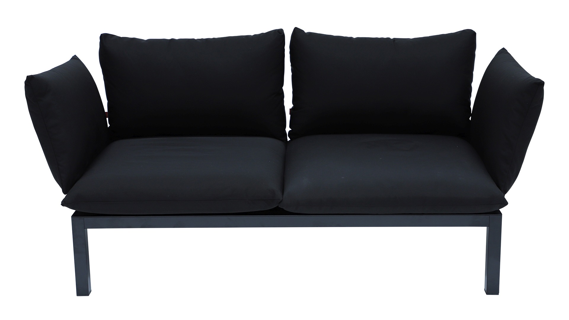 Garten Sofa Domino 2-Sitzer, Schwarz/Schwarz