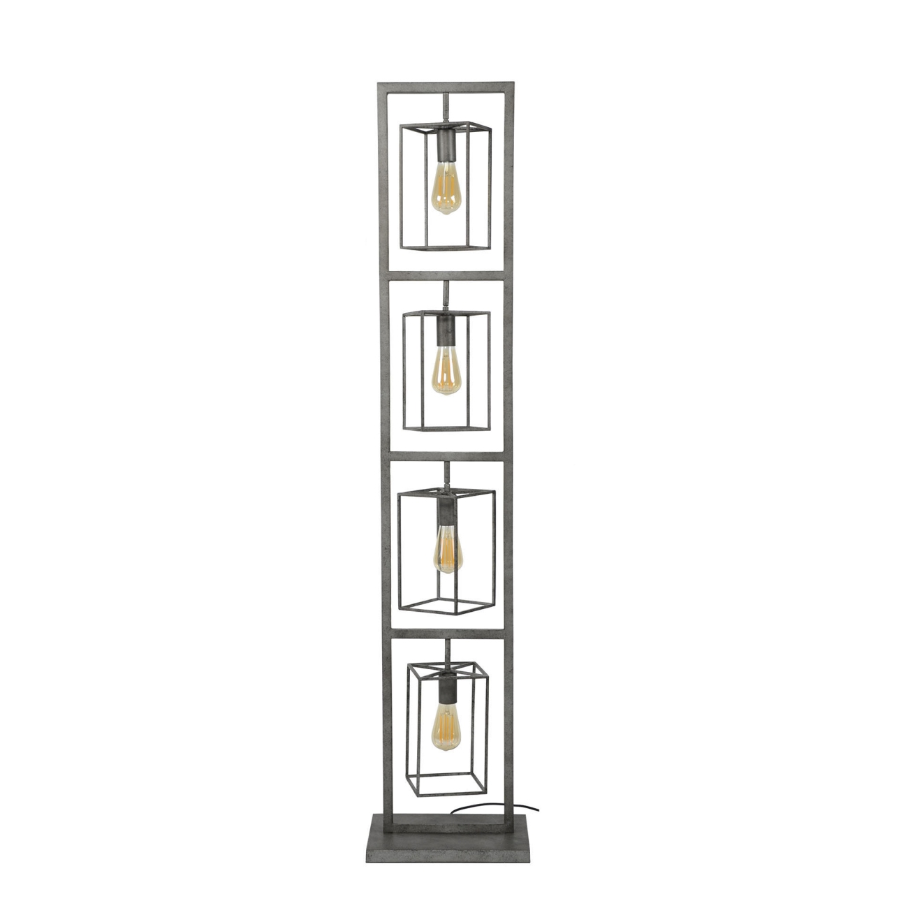 Stehleuchte Pivorb, 4-flammig - Metall Antiksilber, H 160 cm, inkl. LED