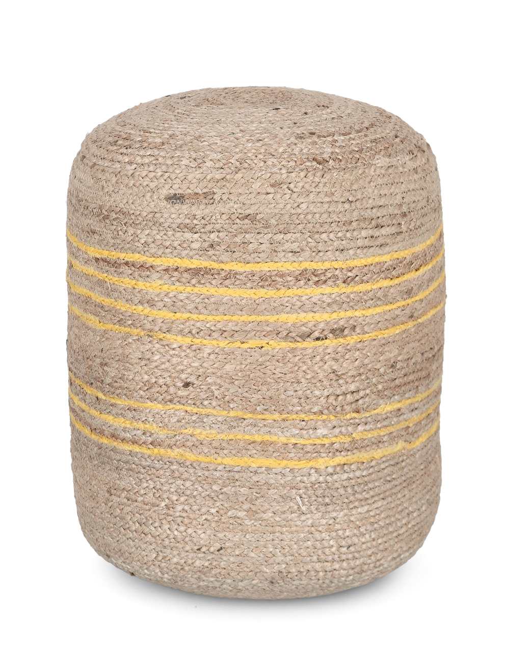 Pouf Ankit aus Jute, Gelb