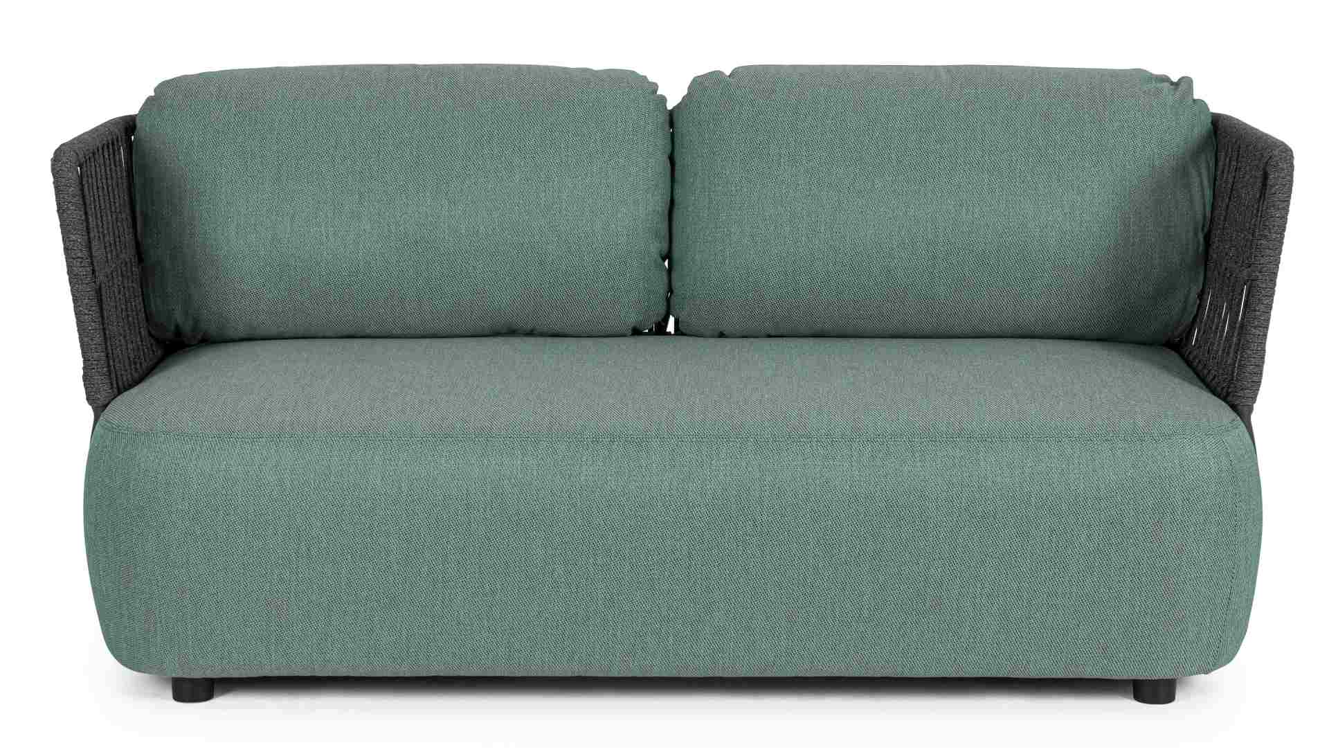 Sofa Palmer aus Aluminium, Jade