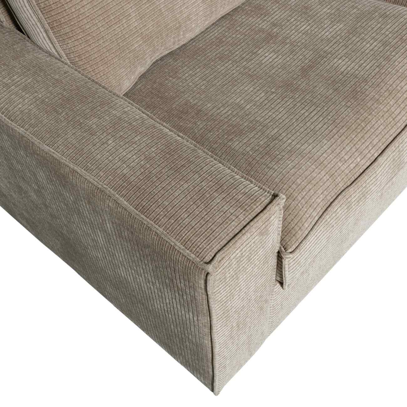 Ecksofa Hajo mit Cordbezug Rechts, Clay