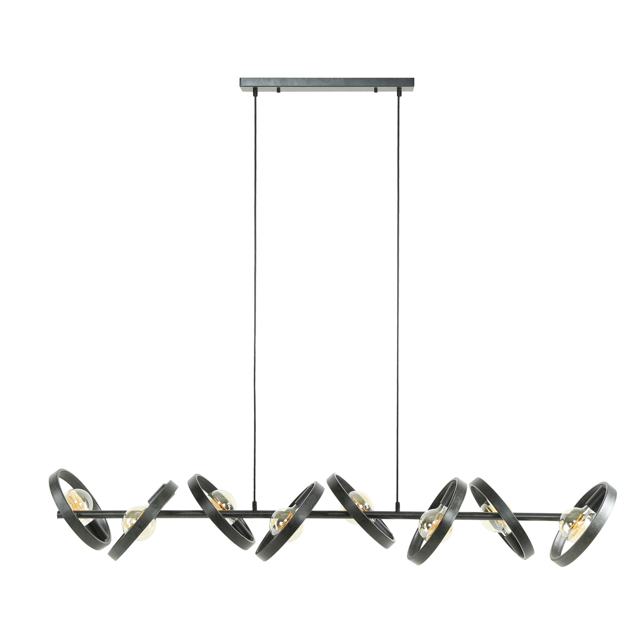 Hängeleuchte Duronda, 8-flammig - Metall Anthrazit, 160 cm, inkl. LED