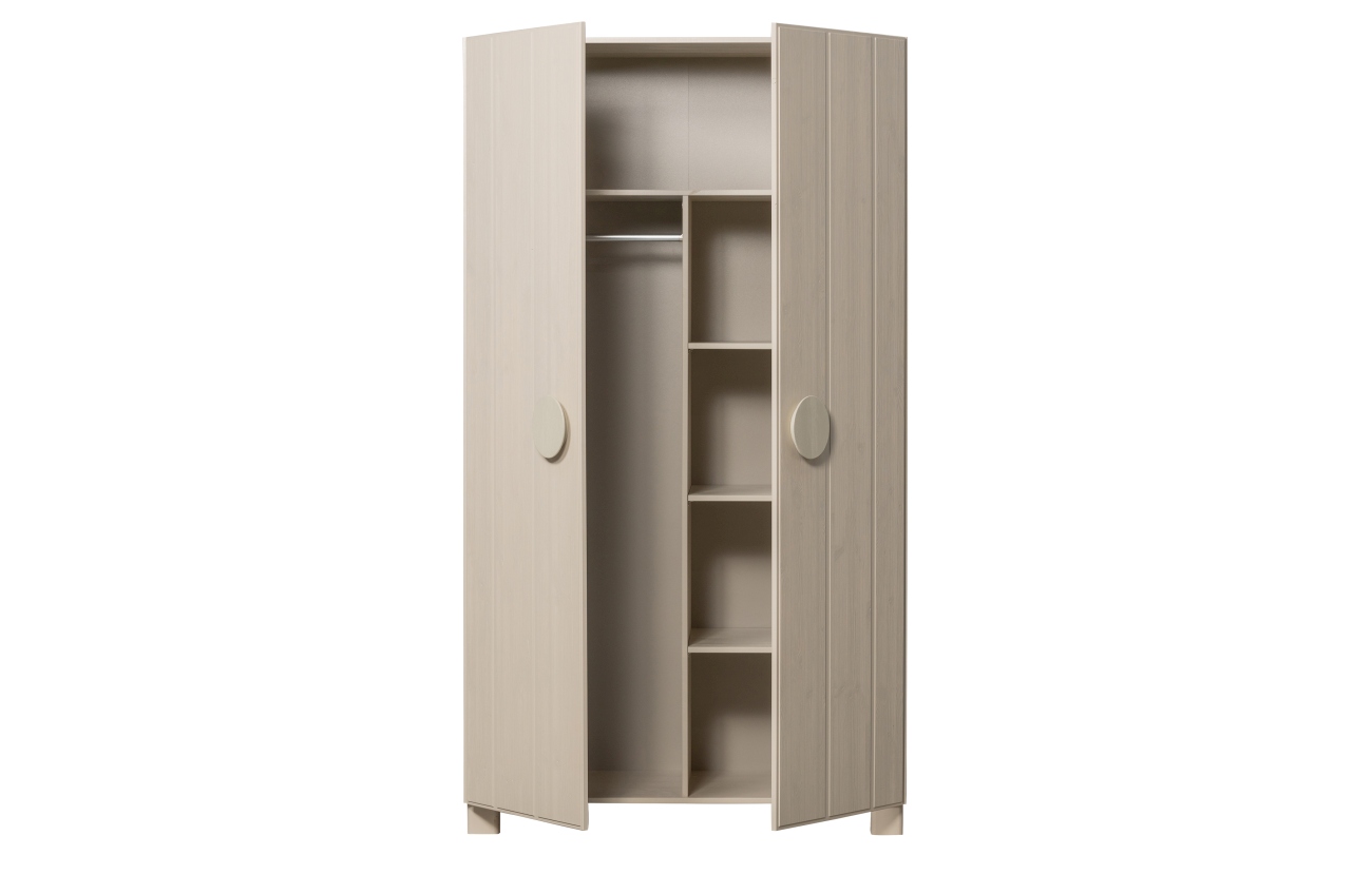 Kleiderschrank Noah aus Kiefernholz, Beige