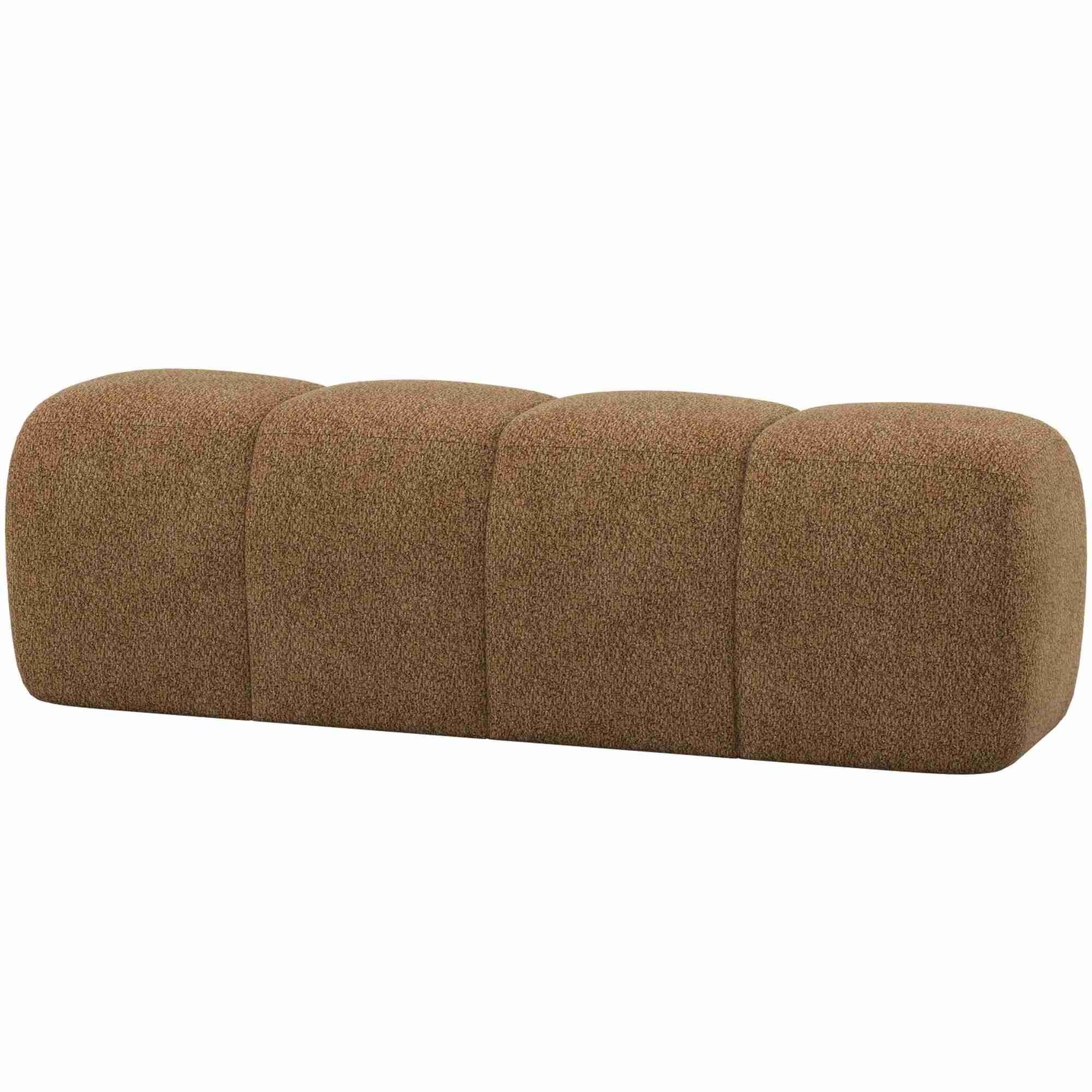 Essbank Mojo 164 cm aus Wollen-Stoff in Honiggelb - bequeme Sitzbank mit Erweiterungsoption