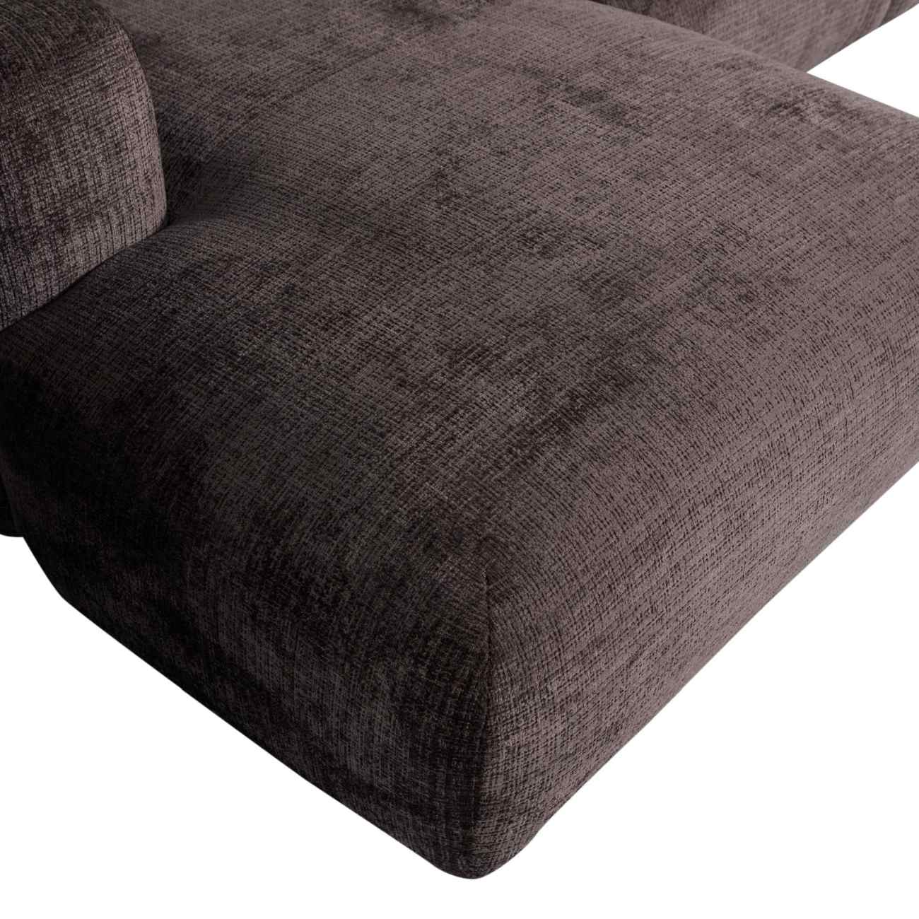 Chaiselongue Cloud aus Chenille-Stoff Links, Braun