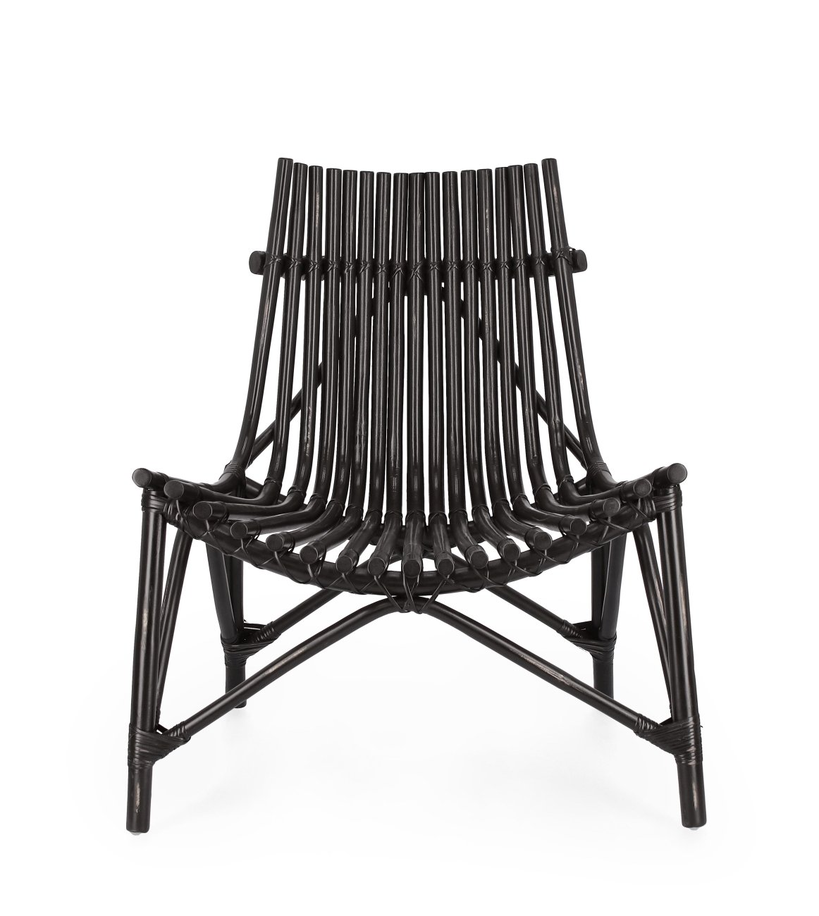 Sessel Menendez aus Rattan, Schwarz