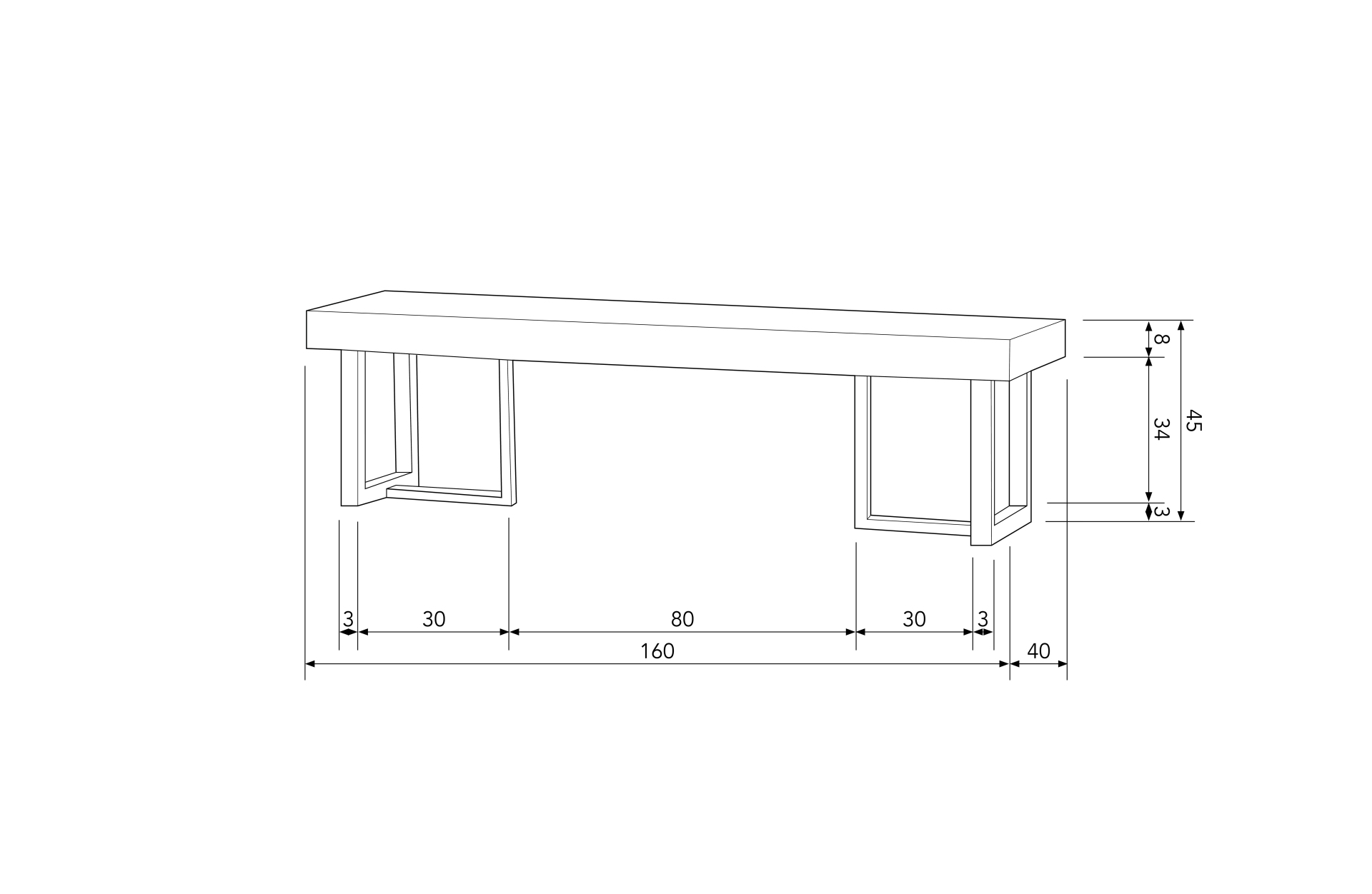 Bank Maxime aus recyceltem Teakholz, 160 cm