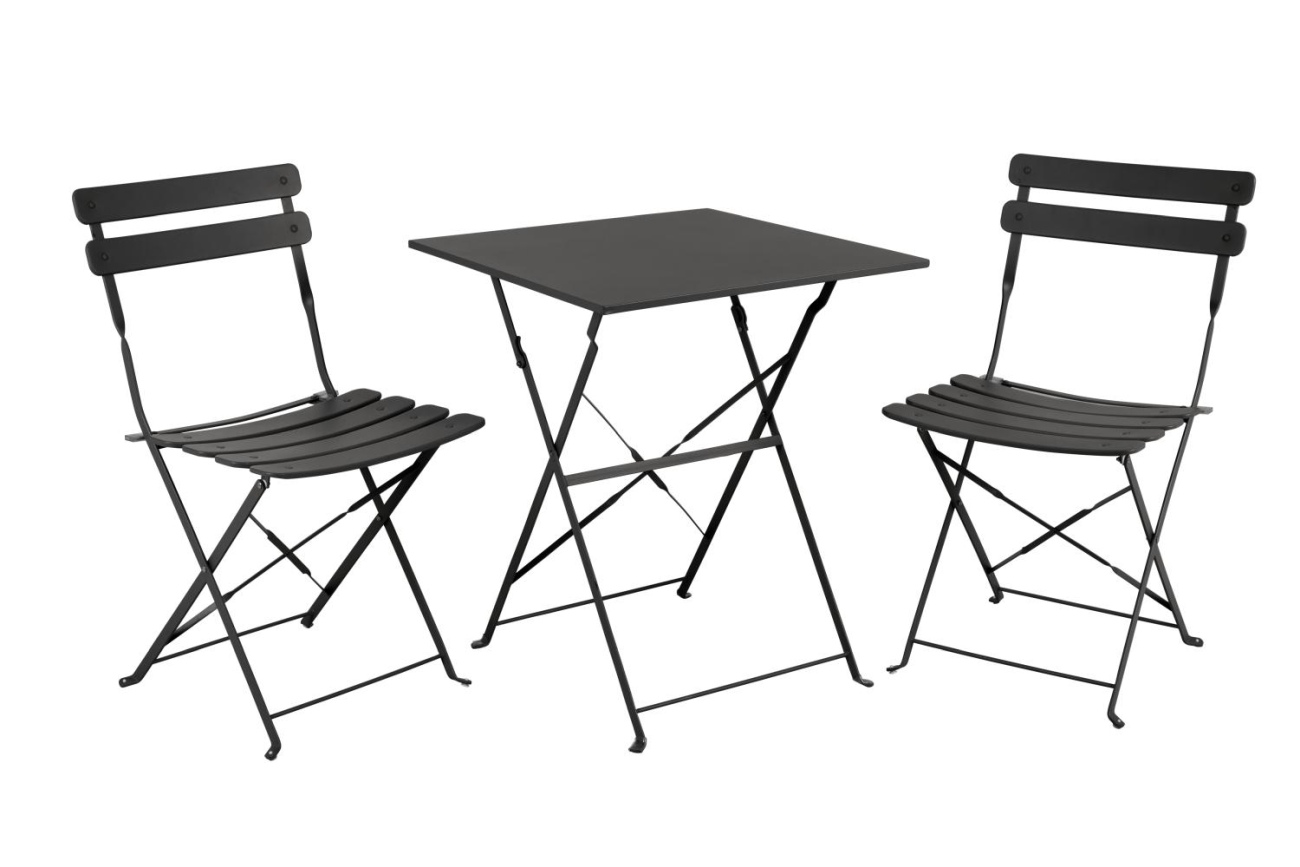 Garten-Set Ponte aus Metall, Schwarz Garten-Set Ponte aus Aluminium, Schwarz