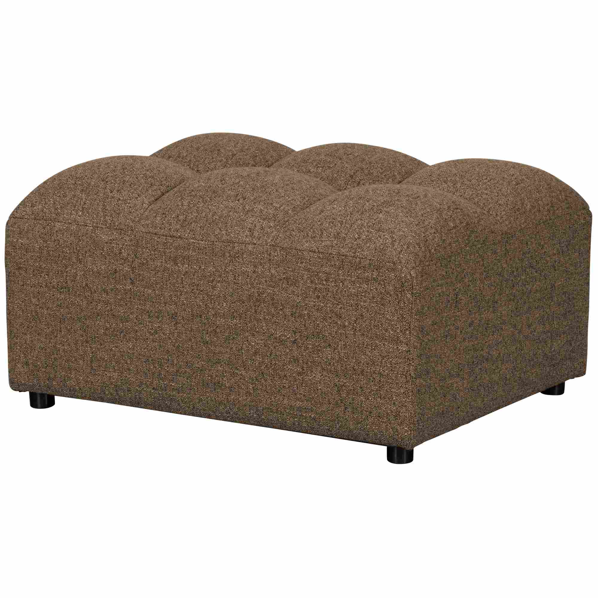 Hocker Allure Webstoff Dunkelbraun - luxuriöser Polsterhocker mit modernem Design, 100 x 70 x 48 cm