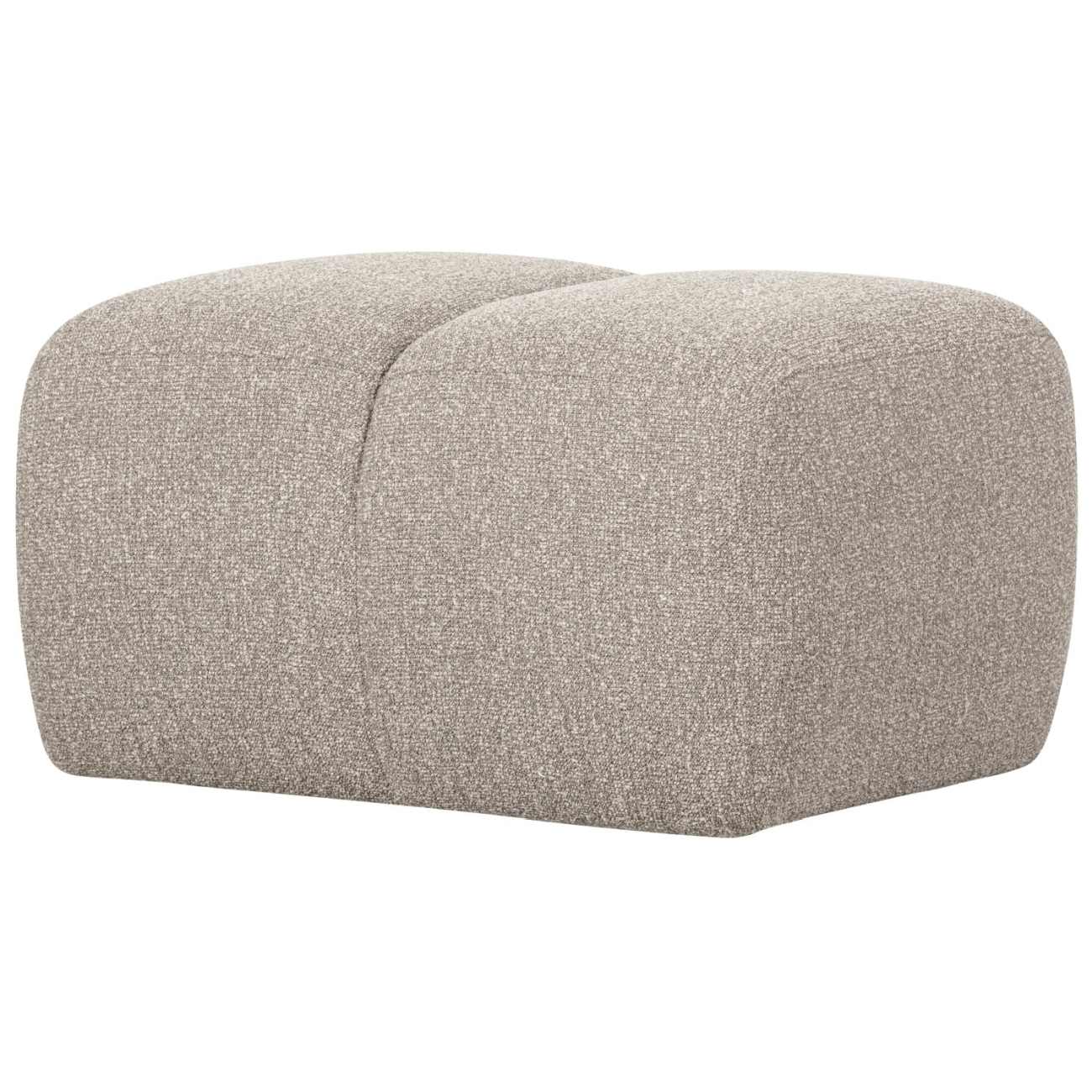 Hocker Mojo aus Boucle-Stoff, Beige