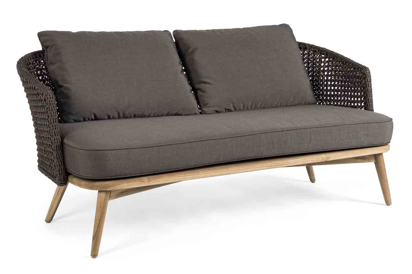 2,5 Sitzer Sofa Ninfa inkl. Kissen, Dunkelbraun