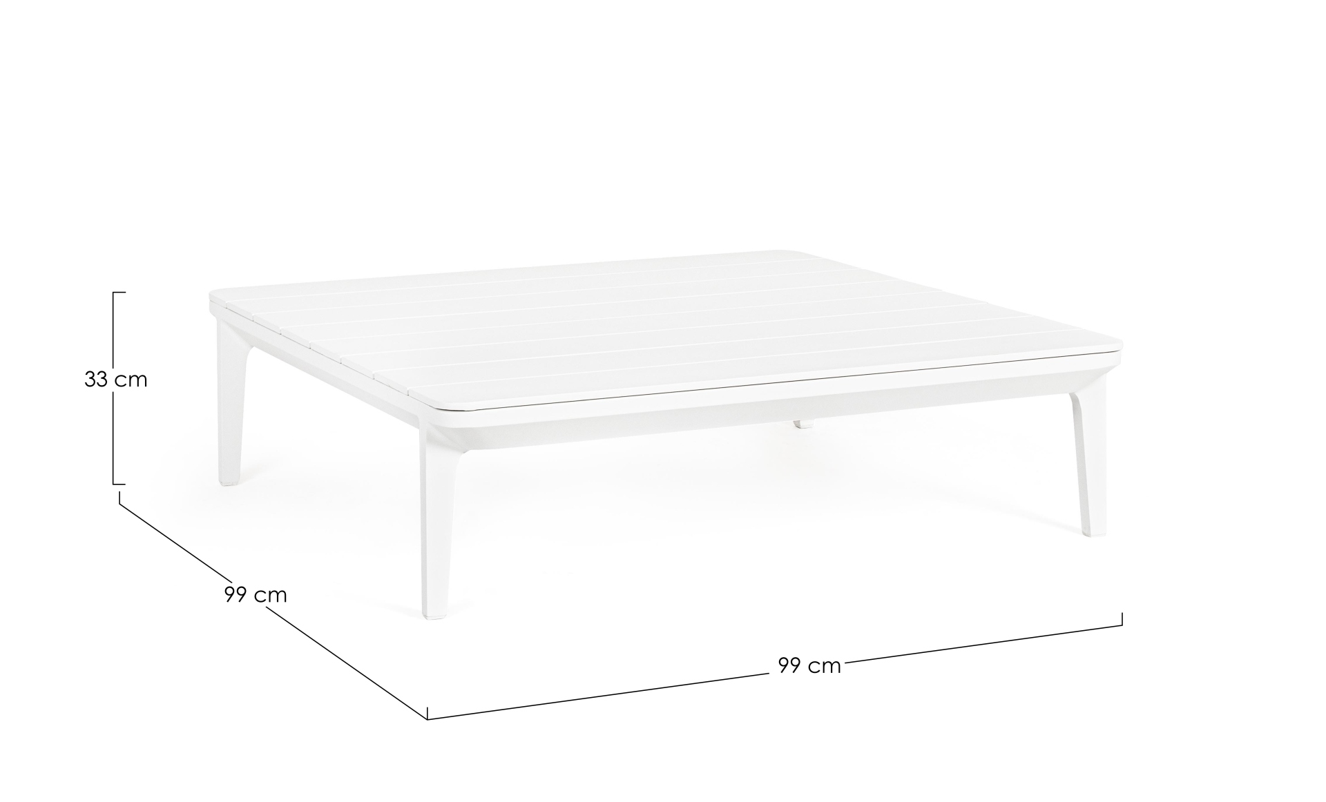 Couchtisch Matrix aus Aluminium, Weiß