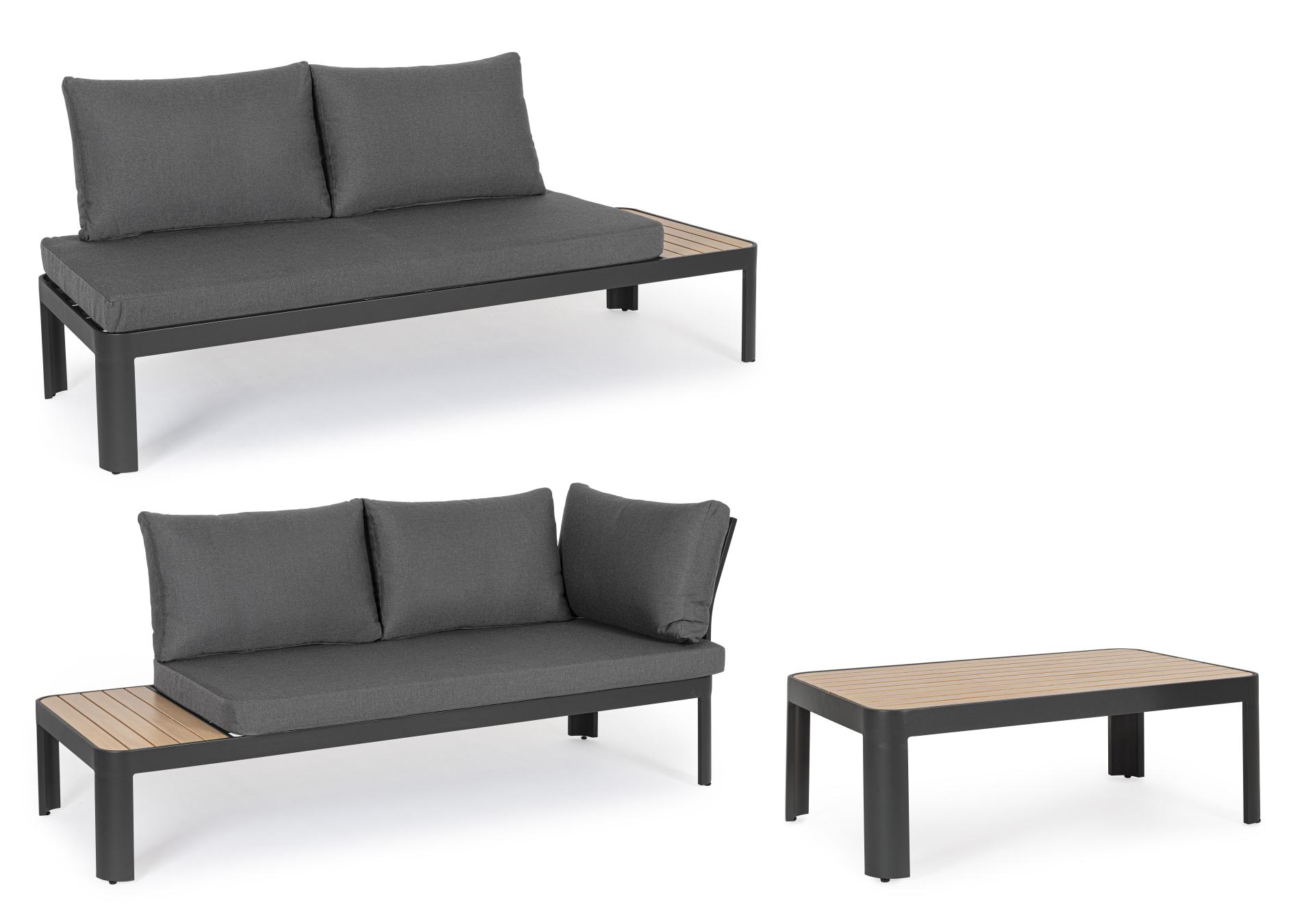 Gartenlounge Narelle aus Aluminium, Anthrazit
