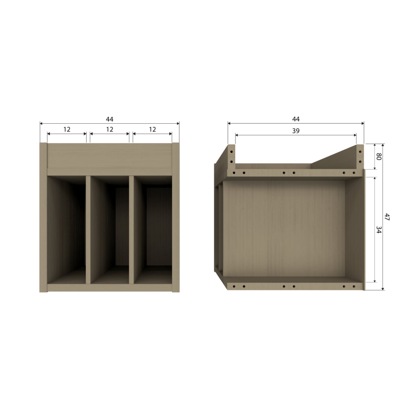 Plattenschrank Turner aus Kiefernholz, 44 cm