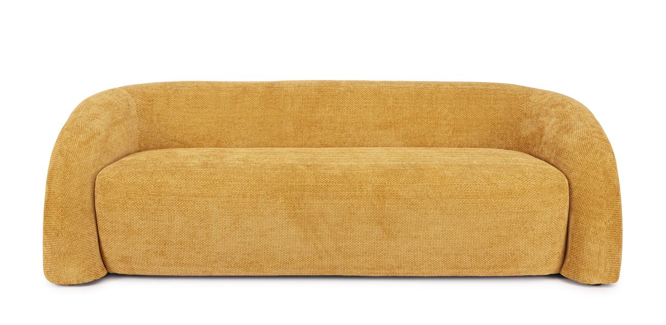 Sofa Clemence aus Stoff, Senf