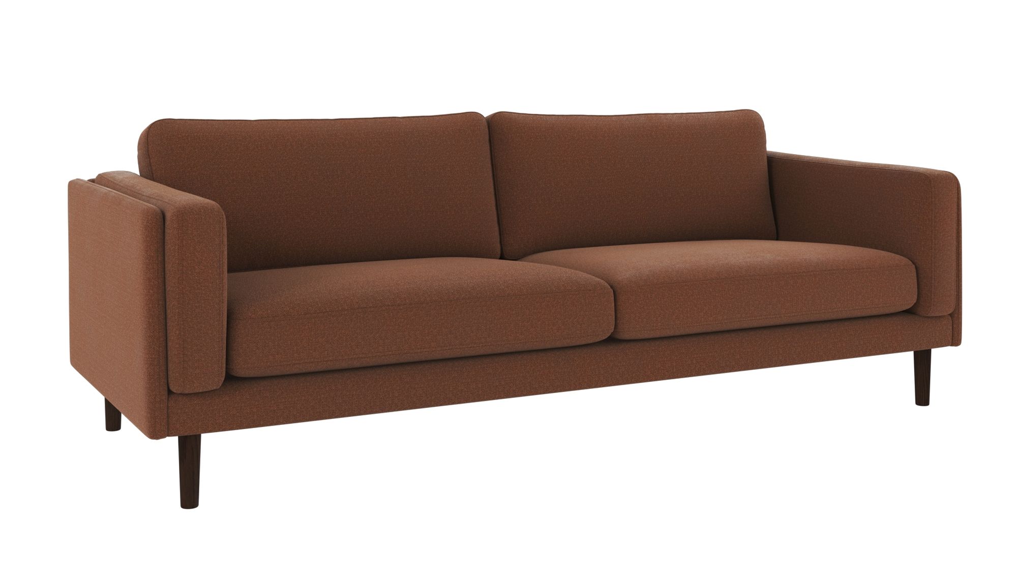 Sofa Braden 3-Sitzer, Beine Braun, Bezug Rita Rot