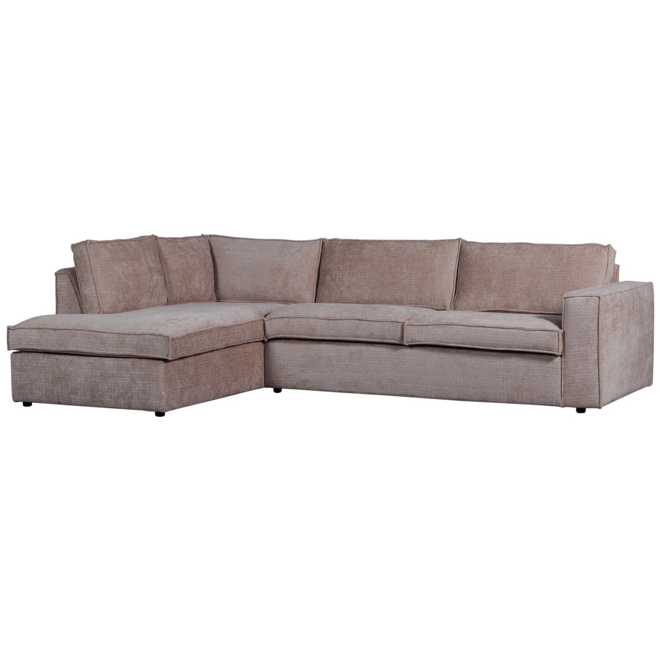 Ecksofa Hajo aus Chenille-Stoff Links, Taupe