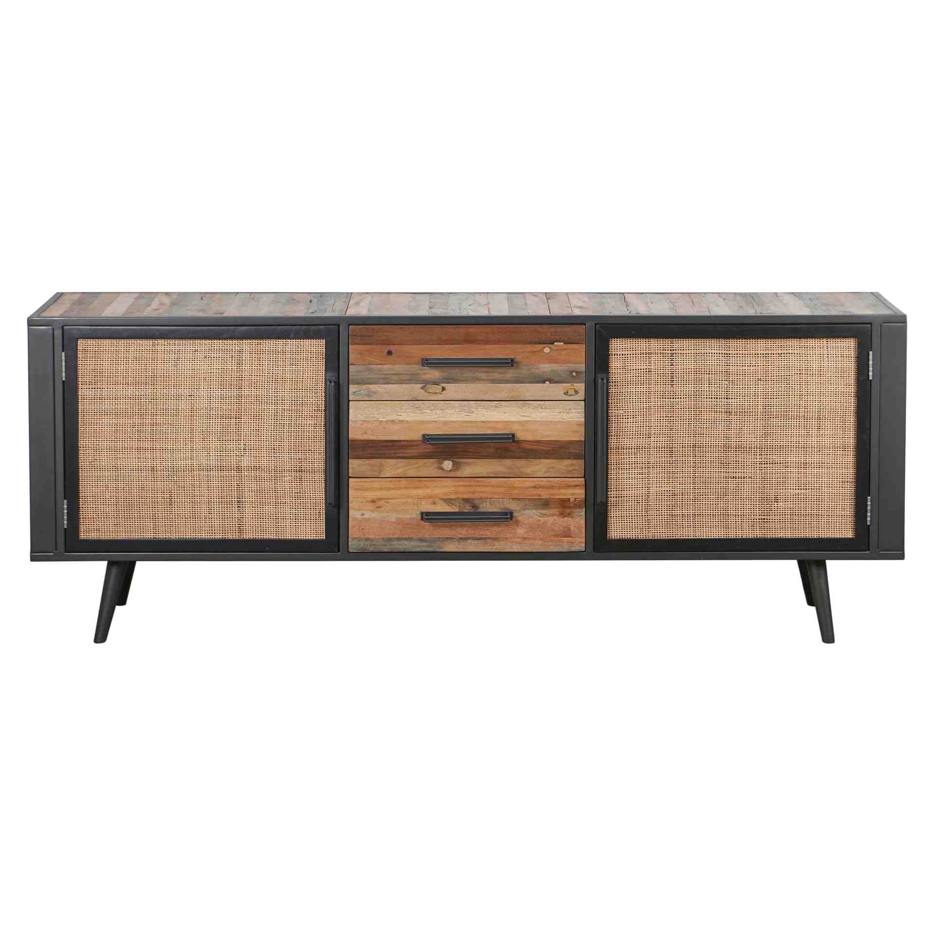 Sideboard Nordic Rattan mit Türen und Schubladen, 200 cm