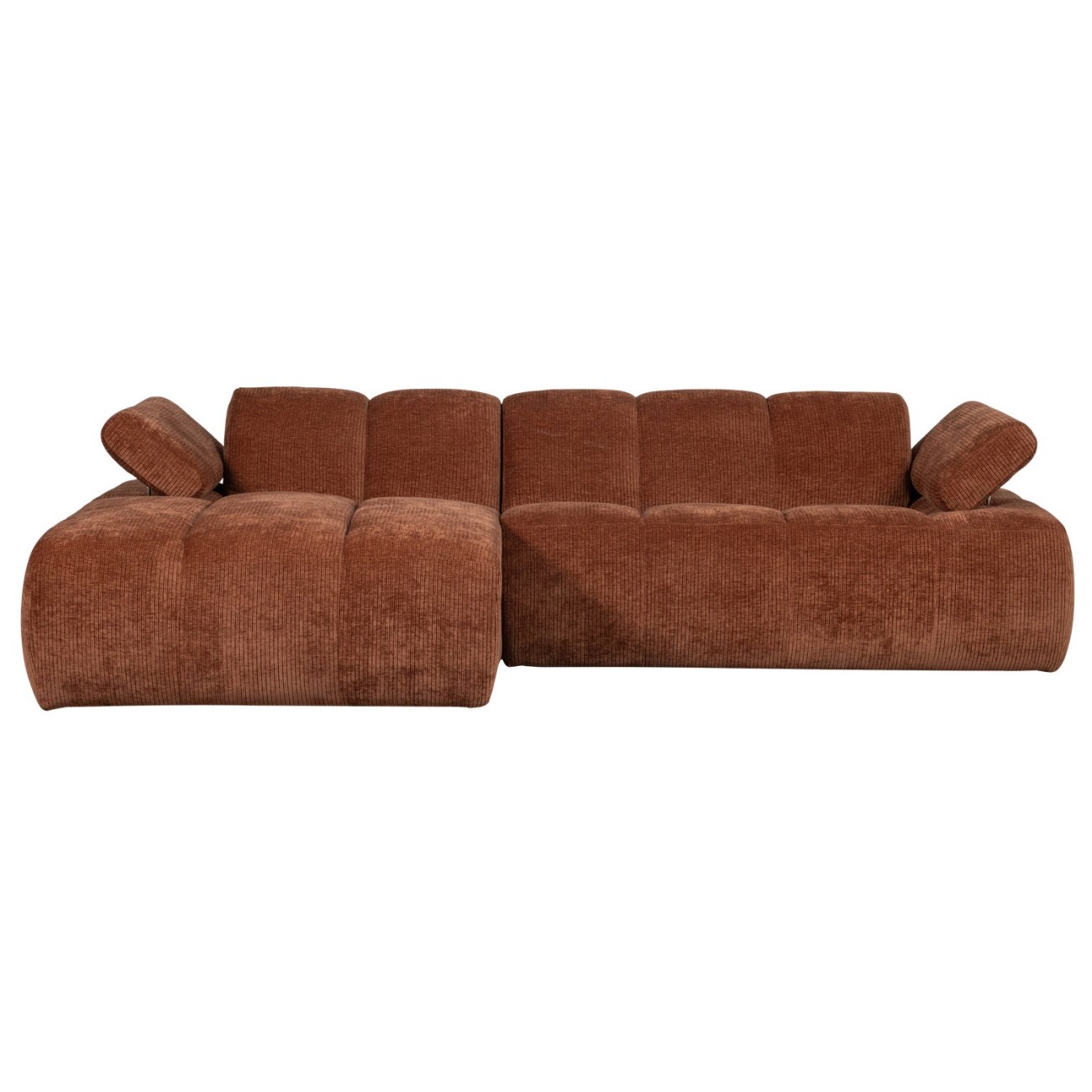 Chaiselongue Mojo aus Flachcord Links, Rostbraun