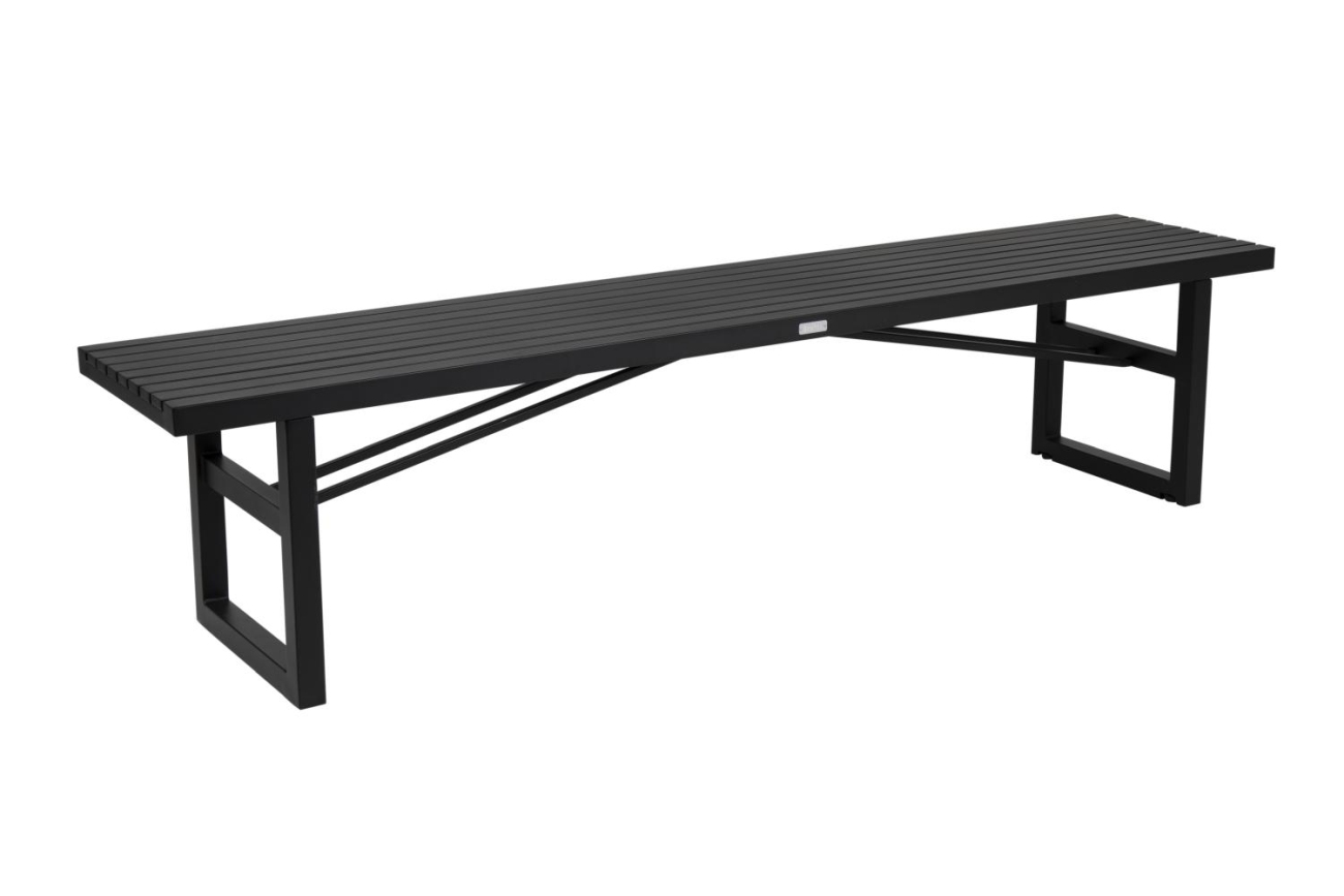 Gartenbank Vevi aus Aluminium 200 cm, Schwarz