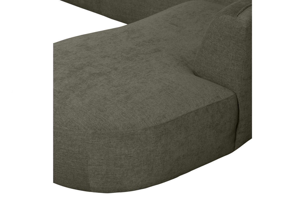 Sofa Polly U-Form aus Webstoff Rechts, Grün