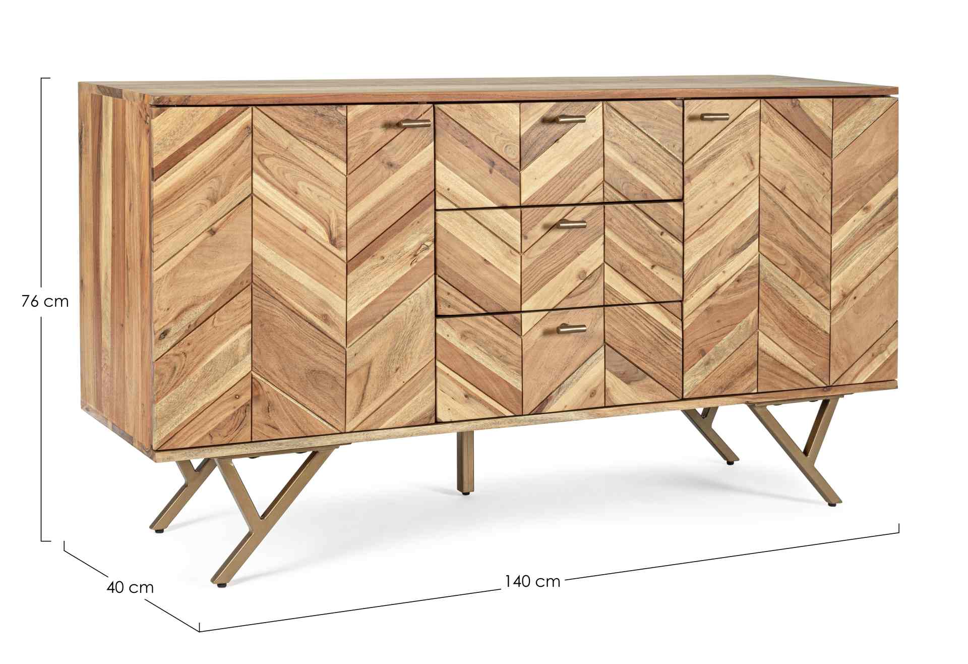 Sideboard Raida aus Akazienholz, 140 cm