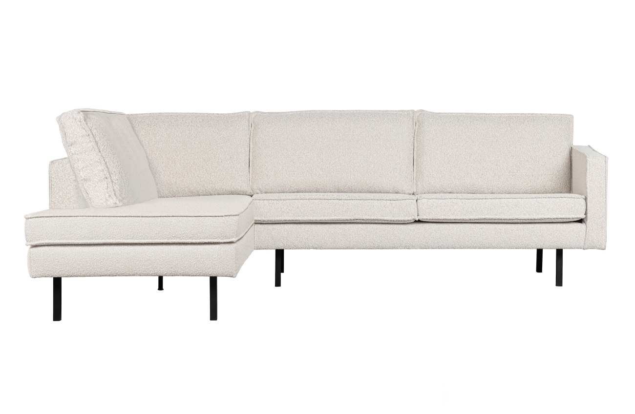 Ecksofa Rodeo aus Boucle-Stoff Links, Natur