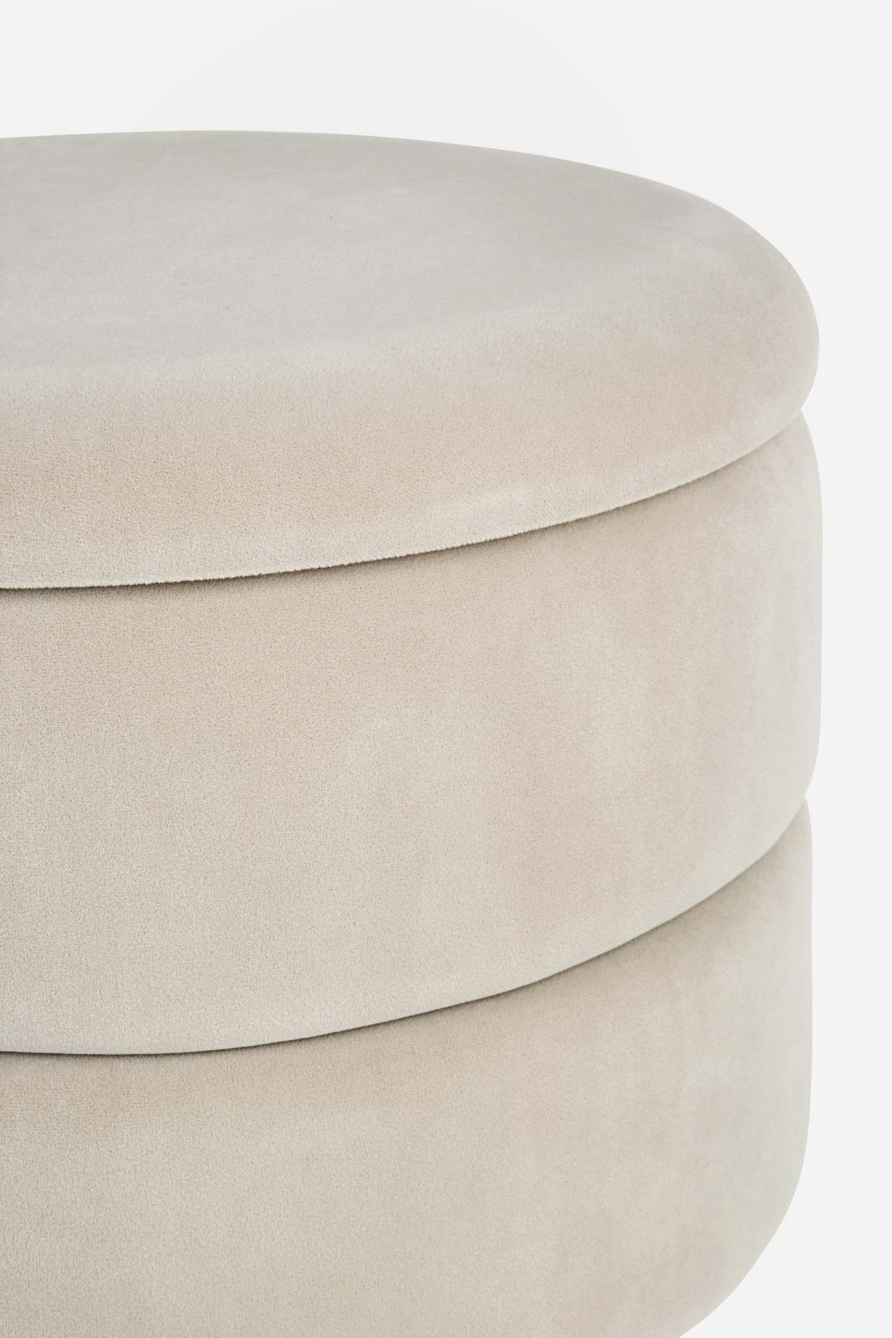 Hocker Pavlina in Samt-Optik, Beige