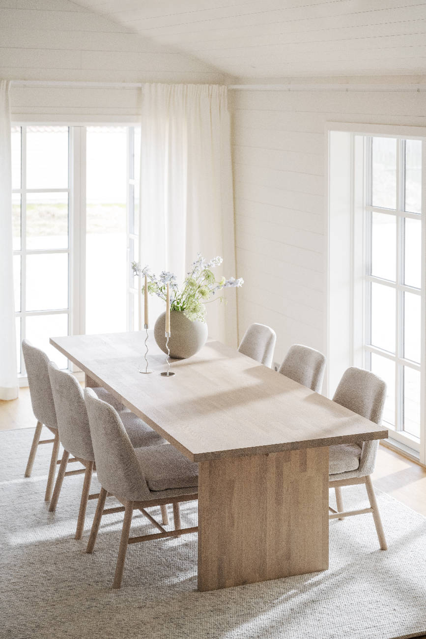 Stuhl Amesbury Beige, Gestell Eiche hell