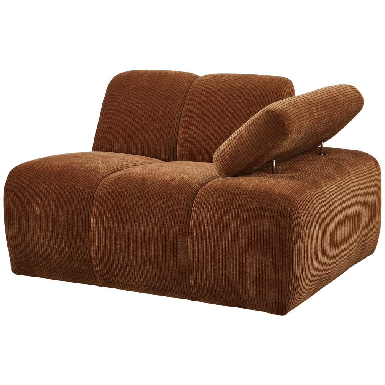 Modulsofa Mojo Flachcord 1er Arm-Rechts, Rostbraun