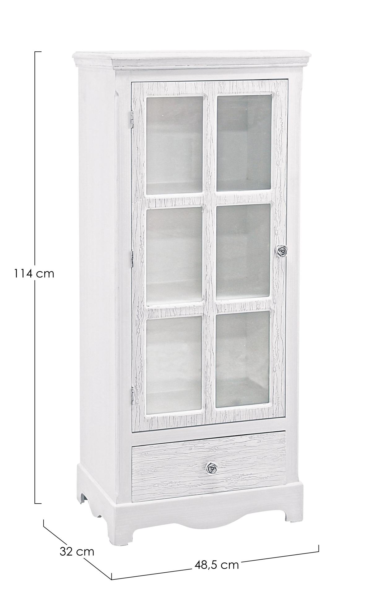 Vitrine Blanc aus MDF, 114 cm