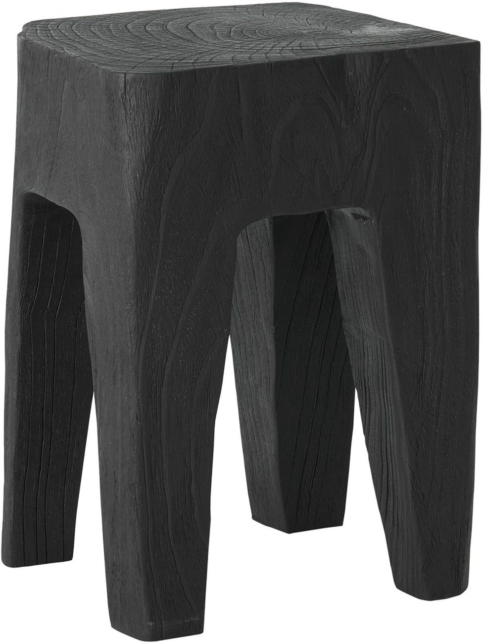 Hocker Ativ aus Teakholz, Schwarz Hocker Ativ aus Teakholz, Schwarz