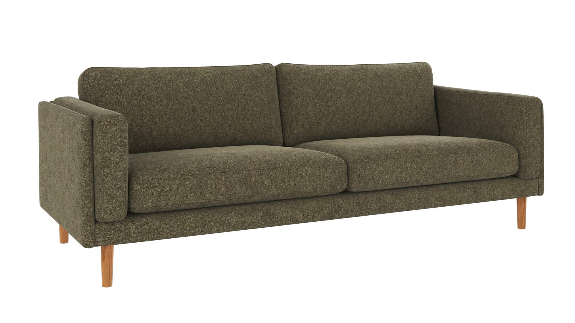 Sofa Braden 3-Sitzer, Beine Eiche, Bezug Brenda Grün