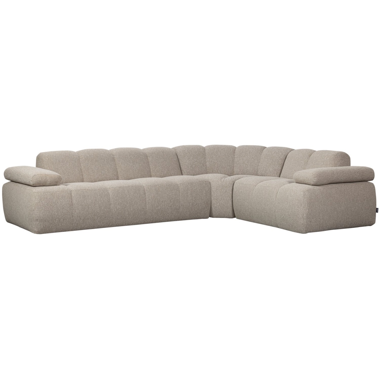 Ecksofa Mojo aus Boucle-Stoff Rechts, Beige