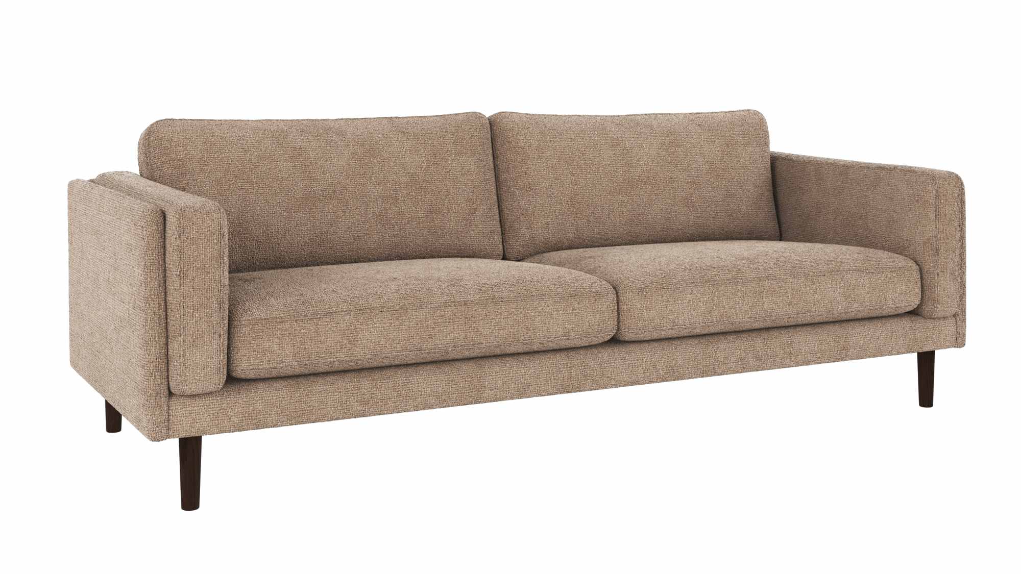 Sofa Braden 3-Sitzer, Beine Braun, Bezug Robin Graubeige